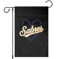 Vintage 70s Sabres Name Heart Script Style Garden Flag Retro Distressed Tailgate Spirit Sports Fan