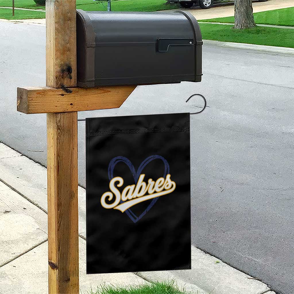 Vintage 70s Sabres Name Heart Script Style Garden Flag Retro Distressed Tailgate Spirit Sports Fan