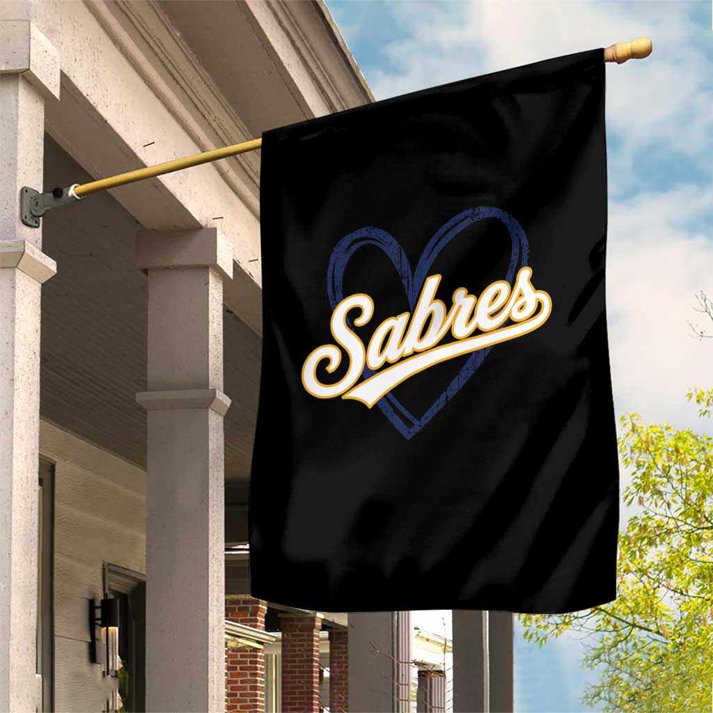 Vintage 70s Sabres Name Heart Script Style Garden Flag Retro Distressed Tailgate Spirit Sports Fan