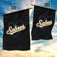 Vintage 70s Sabres Name Heart Script Style Garden Flag Retro Distressed Tailgate Spirit Sports Fan