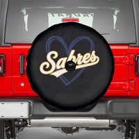Vintage 70s Sabres Name Heart Script Style Spare Tire Cover Retro Distressed Tailgate Spirit Sports Fan