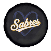 Vintage 70s Sabres Name Heart Script Style Spare Tire Cover Retro Distressed Tailgate Spirit Sports Fan