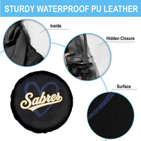 Vintage 70s Sabres Name Heart Script Style Spare Tire Cover Retro Distressed Tailgate Spirit Sports Fan