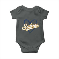 Vintage 70s Sabres Name Heart Script Style Baby Onesie Retro Distressed Tailgate Spirit Sports Fan