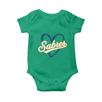 Vintage 70s Sabres Name Heart Script Style Baby Onesie Retro Distressed Tailgate Spirit Sports Fan