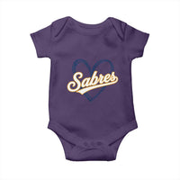 Vintage 70s Sabres Name Heart Script Style Baby Onesie Retro Distressed Tailgate Spirit Sports Fan