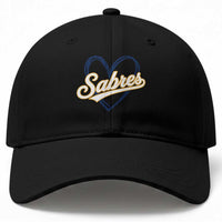 Vintage 70s Sabres Name Heart Script Style Baseball Cap Retro Distressed Tailgate Spirit Sports Fan