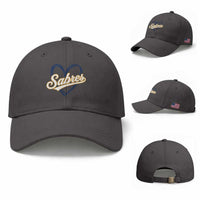 Vintage 70s Sabres Name Heart Script Style Baseball Cap Retro Distressed Tailgate Spirit Sports Fan