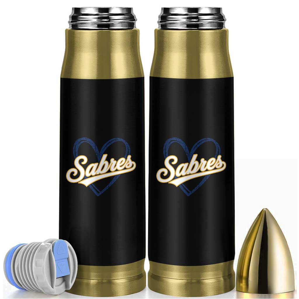 Vintage 70s Sabres Name Heart Script Style Bullet Tumbler Retro Distressed Tailgate Spirit Sports Fan