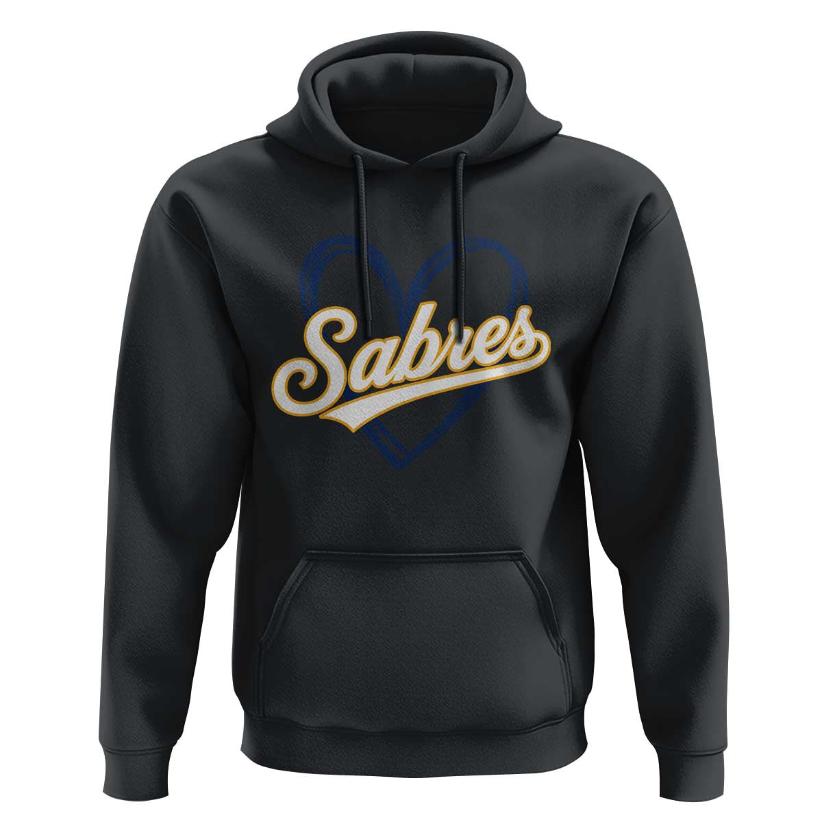 Vintage 70s Sabres Name Heart Script Style Hoodie Retro Distressed Tailgate Spirit Sports Fan