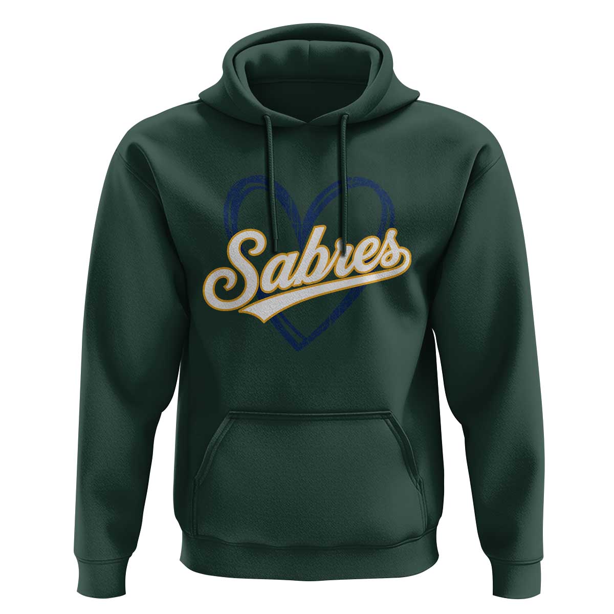 Vintage 70s Sabres Name Heart Script Style Hoodie Retro Distressed Tailgate Spirit Sports Fan