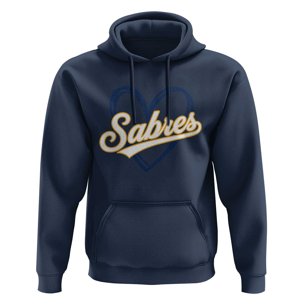 Vintage 70s Sabres Name Heart Script Style Hoodie Retro Distressed Tailgate Spirit Sports Fan