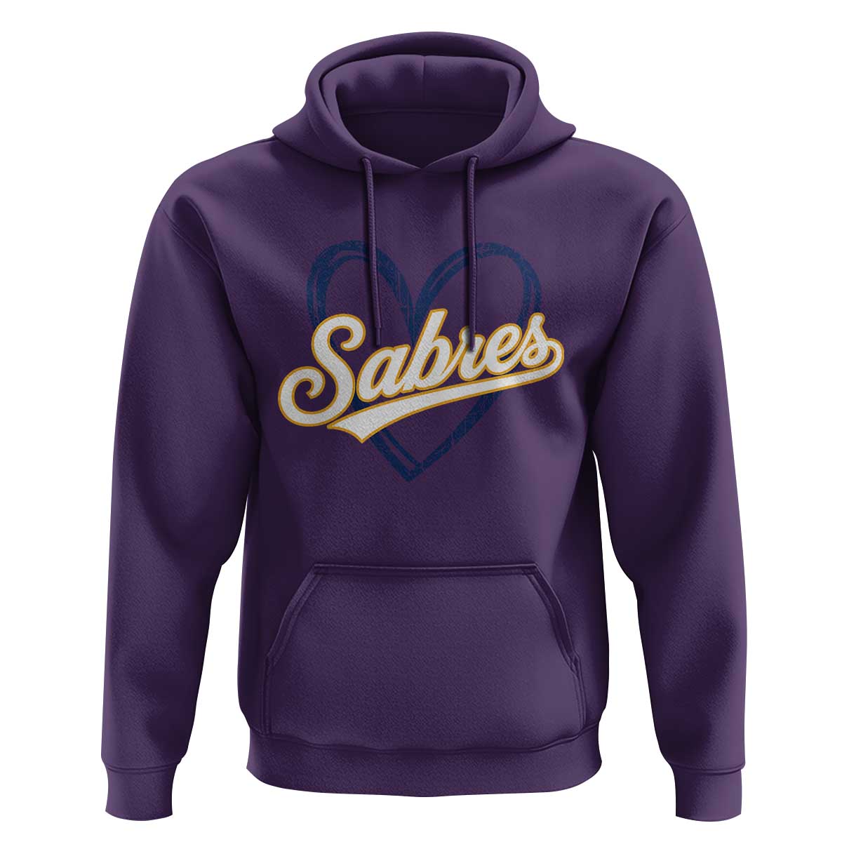 Vintage 70s Sabres Name Heart Script Style Hoodie Retro Distressed Tailgate Spirit Sports Fan