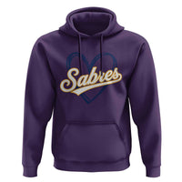 Vintage 70s Sabres Name Heart Script Style Hoodie Retro Distressed Tailgate Spirit Sports Fan