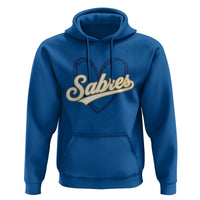 Vintage 70s Sabres Name Heart Script Style Hoodie Retro Distressed Tailgate Spirit Sports Fan