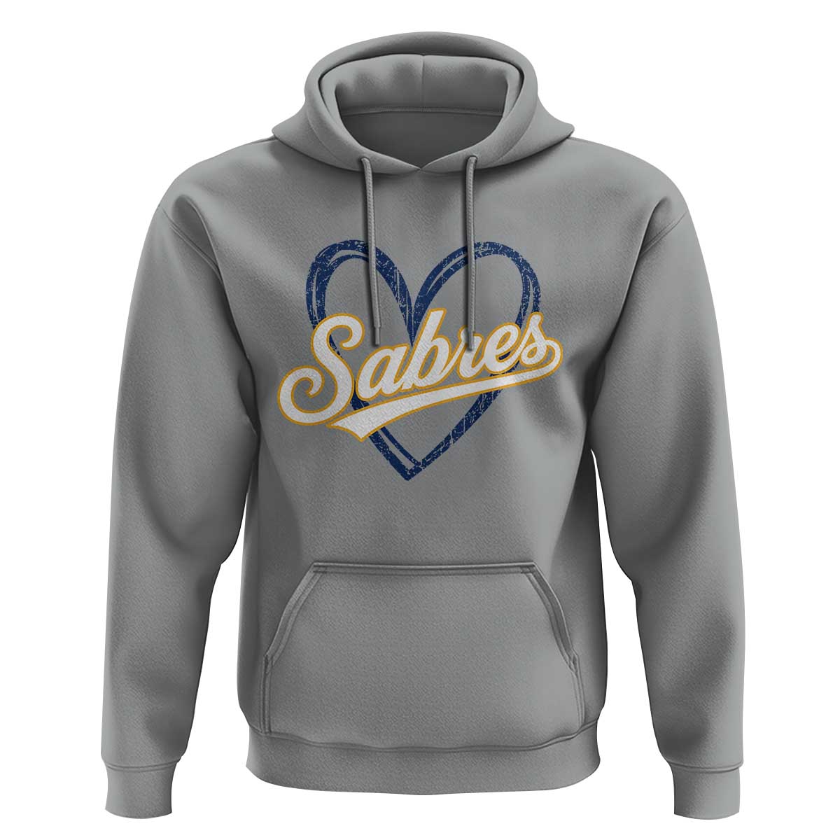 Vintage 70s Sabres Name Heart Script Style Hoodie Retro Distressed Tailgate Spirit Sports Fan