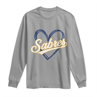 Vintage 70s Sabres Name Heart Script Style Long Sleeve Shirt Retro Distressed Tailgate Spirit Sports Fan