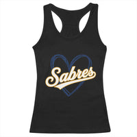 Vintage 70s Sabres Name Heart Script Style Racerback Tank Top Retro Distressed Tailgate Spirit Sports Fan
