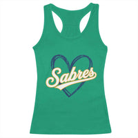 Vintage 70s Sabres Name Heart Script Style Racerback Tank Top Retro Distressed Tailgate Spirit Sports Fan