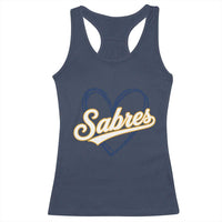 Vintage 70s Sabres Name Heart Script Style Racerback Tank Top Retro Distressed Tailgate Spirit Sports Fan