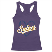 Vintage 70s Sabres Name Heart Script Style Racerback Tank Top Retro Distressed Tailgate Spirit Sports Fan