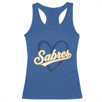 Vintage 70s Sabres Name Heart Script Style Racerback Tank Top Retro Distressed Tailgate Spirit Sports Fan