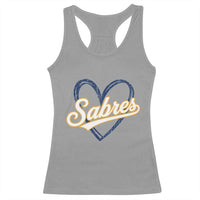 Vintage 70s Sabres Name Heart Script Style Racerback Tank Top Retro Distressed Tailgate Spirit Sports Fan