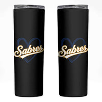 Vintage 70s Sabres Name Heart Script Style Skinny Tumbler Retro Distressed Tailgate Spirit Sports Fan