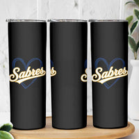 Vintage 70s Sabres Name Heart Script Style Skinny Tumbler Retro Distressed Tailgate Spirit Sports Fan
