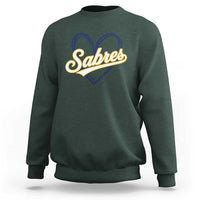 Vintage 70s Sabres Name Heart Script Style Sweatshirt Retro Distressed Tailgate Spirit Sports Fan