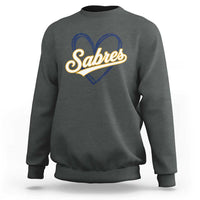 Vintage 70s Sabres Name Heart Script Style Sweatshirt Retro Distressed Tailgate Spirit Sports Fan