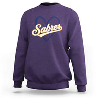 Vintage 70s Sabres Name Heart Script Style Sweatshirt Retro Distressed Tailgate Spirit Sports Fan
