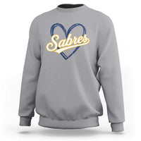 Vintage 70s Sabres Name Heart Script Style Sweatshirt Retro Distressed Tailgate Spirit Sports Fan