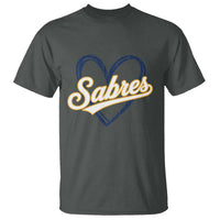 Vintage 70s Sabres Name Heart Script Style T Shirt Retro Distressed Tailgate Spirit Sports Fan