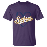 Vintage 70s Sabres Name Heart Script Style T Shirt Retro Distressed Tailgate Spirit Sports Fan