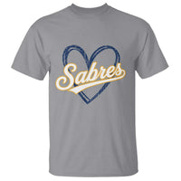 Vintage 70s Sabres Name Heart Script Style T Shirt Retro Distressed Tailgate Spirit Sports Fan