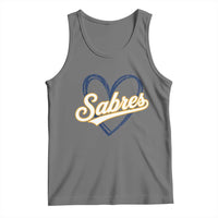 Vintage 70s Sabres Name Heart Script Style Tank Top Retro Distressed Tailgate Spirit Sports Fan