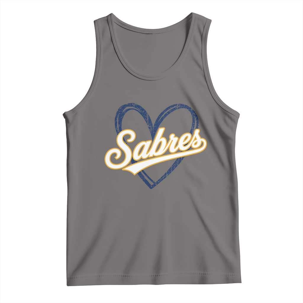 Vintage 70s Sabres Name Heart Script Style Tank Top Retro Distressed Tailgate Spirit Sports Fan