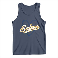 Vintage 70s Sabres Name Heart Script Style Tank Top Retro Distressed Tailgate Spirit Sports Fan