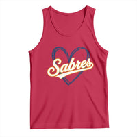 Vintage 70s Sabres Name Heart Script Style Tank Top Retro Distressed Tailgate Spirit Sports Fan