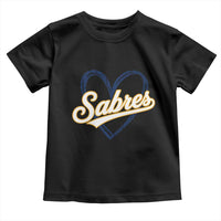 Vintage 70s Sabres Name Heart Script Style Toddler T Shirt Retro Distressed Tailgate Spirit Sports Fan