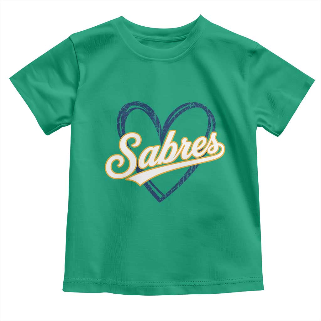 Vintage 70s Sabres Name Heart Script Style Toddler T Shirt Retro Distressed Tailgate Spirit Sports Fan