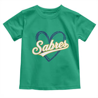 Vintage 70s Sabres Name Heart Script Style Toddler T Shirt Retro Distressed Tailgate Spirit Sports Fan