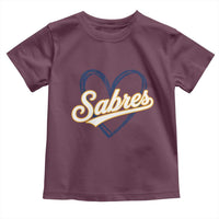 Vintage 70s Sabres Name Heart Script Style Toddler T Shirt Retro Distressed Tailgate Spirit Sports Fan