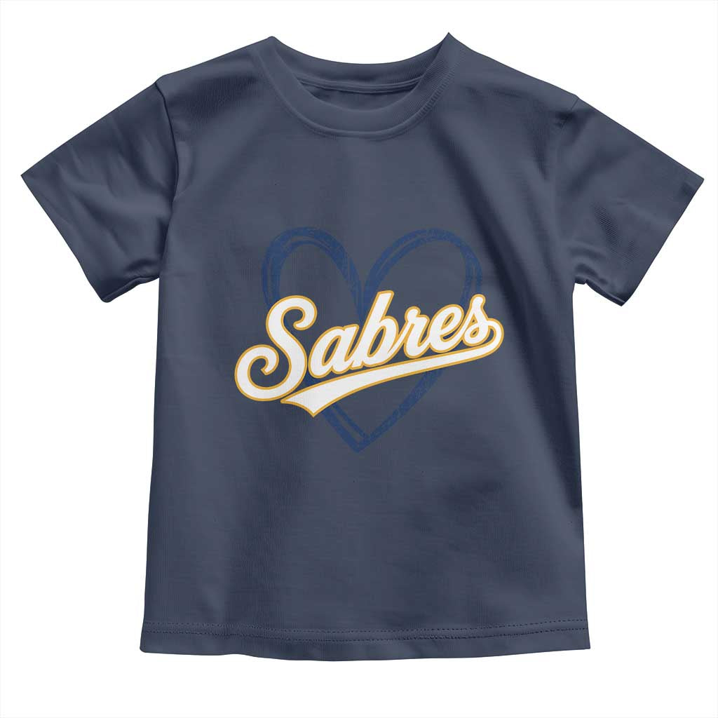 Vintage 70s Sabres Name Heart Script Style Toddler T Shirt Retro Distressed Tailgate Spirit Sports Fan
