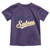 Vintage 70s Sabres Name Heart Script Style Toddler T Shirt Retro Distressed Tailgate Spirit Sports Fan