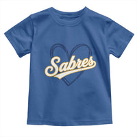 Vintage 70s Sabres Name Heart Script Style Toddler T Shirt Retro Distressed Tailgate Spirit Sports Fan