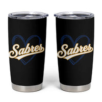 Vintage 70s Sabres Name Heart Script Style Tumbler Cup Retro Distressed Tailgate Spirit Sports Fan