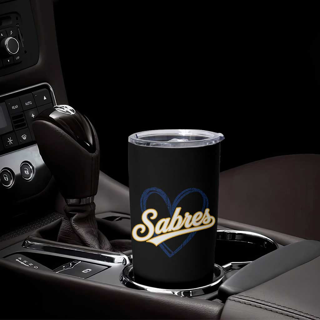 Vintage 70s Sabres Name Heart Script Style Tumbler Cup Retro Distressed Tailgate Spirit Sports Fan