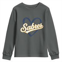 Vintage 70s Sabres Name Heart Script Style Youth Sweatshirt Retro Distressed Tailgate Spirit Sports Fan